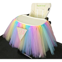Originals Group Six Months Half Year Old 1st Birthday Rainbow Tutu Skirt for High Chair Decoration for Party Supplies - Originalsgroup