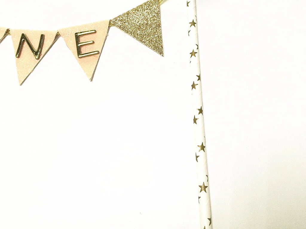 Baby First Birthday "ONE" Cake Bunting Banner Topper for Sparkle Party Birthday Cake - Originalsgroup