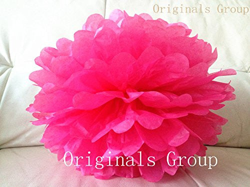(16pcs) Rainbow Mixed Size Tissue Paper Pom Poms Lanterns Decorations - Originalsgroup