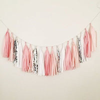(Already Assembled and Ready to Hang) 16 X Tissue Paper Tassels Garland for Party Wedding Gold Bunting Pom Pom by Originals Group (Black-Red-White) - Originalsgroup