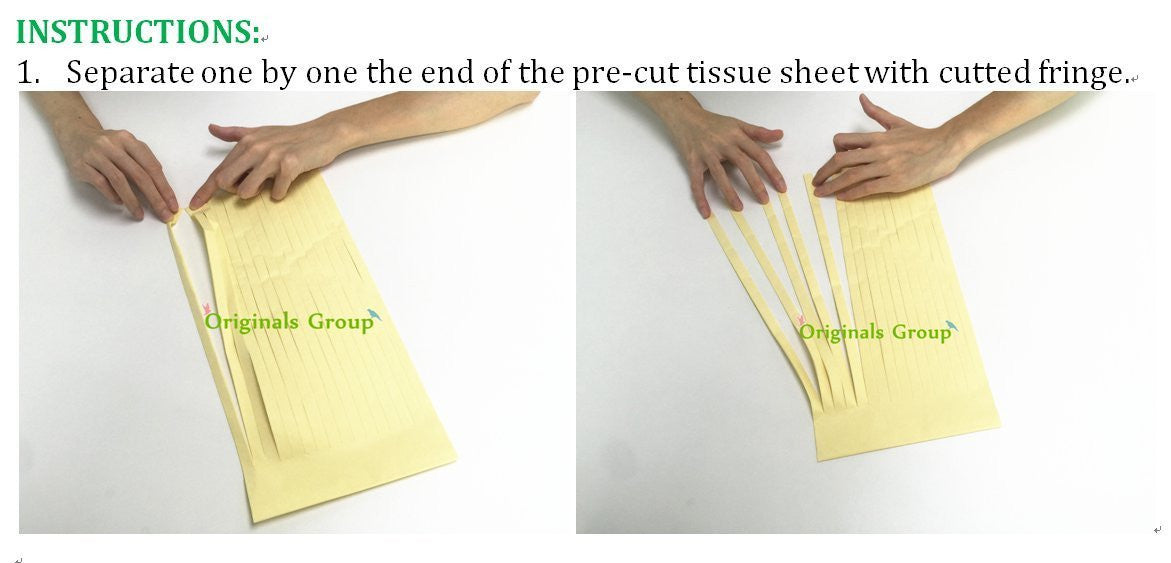 16 X Originals Group Coral Gold Apricot Tissue Paper Tassels for Party Wedding Gold Garland Bunting Pom Pom - Originalsgroup