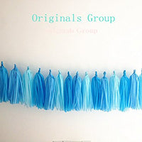 15 X Aqua Tissue Paper Tassels for Party Wedding Gold Garland Bunting Pom Pom - Originalsgroup