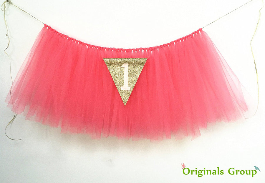 Originals Group 1st Birthday Watermelon pink Tutu for High Chair Decoration for Party Supplies - Originalsgroup