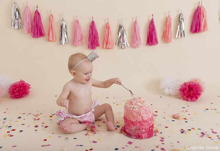 (Already Assembled and Ready to Hang) 16 X Tissue Paper Tassels Garland for Party Wedding Gold Bunting Pom Pom by Originals Group (Black-Red-White) - Originalsgroup