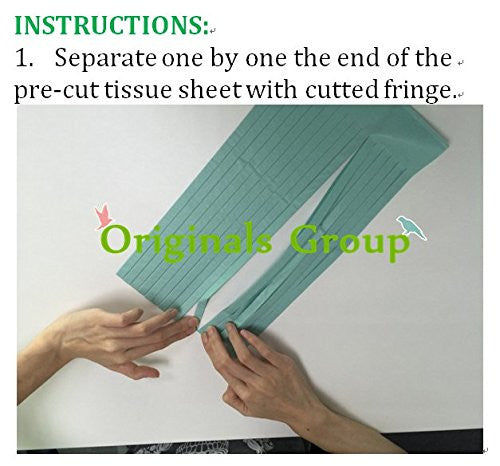 24 X Design Tissue Paper Tassels for Party Wedding Gold Garland Bunting Pom Pom - Originalsgroup