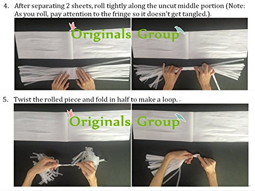 16 X Originals Group Baby Pink Blue Gold Tissue Paper Tassels for Party Wedding Gold Garland Bunting Pom Pom - Originalsgroup