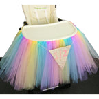 Originals Group Six Months Half Year Old 1st Birthday Rainbow Tutu Skirt for High Chair Decoration for Party Supplies - Originalsgroup