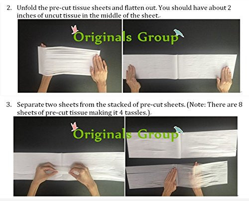 16 X Tissue Paper Tassels for Party Wedding Gold Garland Bunting Pom Pom - Originalsgroup