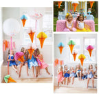 5pcs/set Ice Cream Shape Tissue Paper Hanging Honeycomb Balls Lanterns Poms Wedding Birthday Party Home Decoration Paper Balls - Originalsgroup