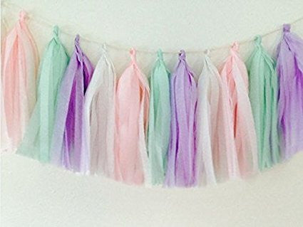 (Already Assembled and Ready to Hang) 16 X Tissue Paper Tassels Garland for Party Wedding Gold Bunting Pom Pom by Originals Group (Black-Red-White) - Originalsgroup
