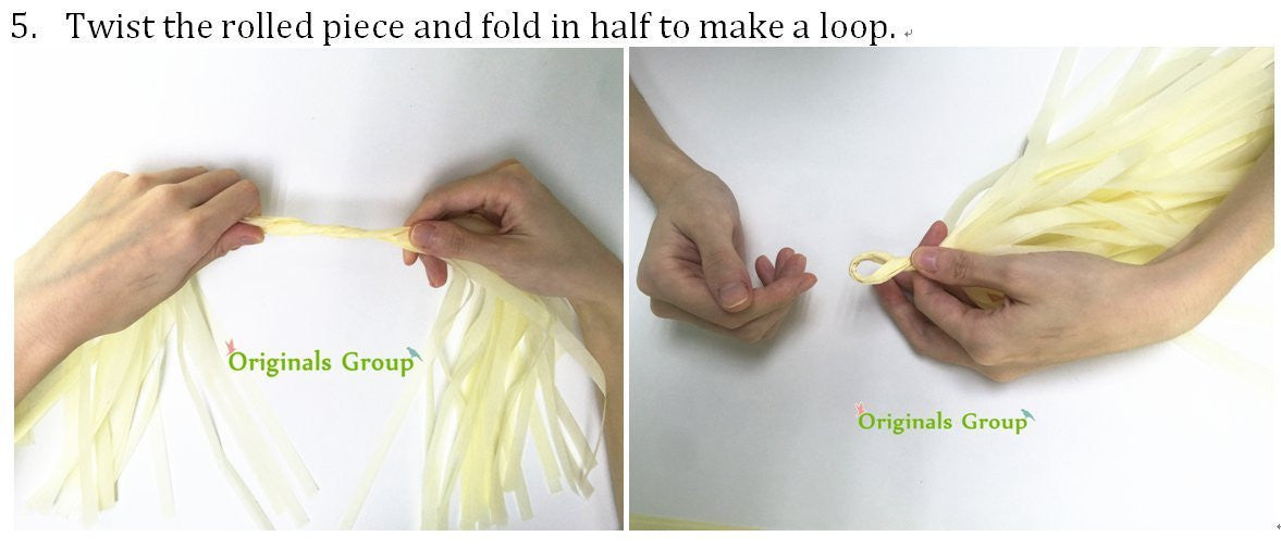 16 X Originals Group Coral Gold Apricot Tissue Paper Tassels for Party Wedding Gold Garland Bunting Pom Pom - Originalsgroup