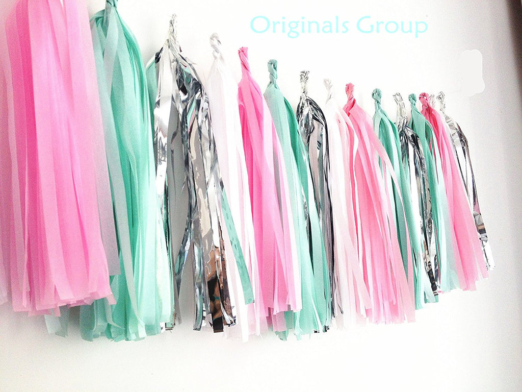16 X Tissue Paper Tassels for Party Wedding Gold Garland Bunting Pom Pom - Originalsgroup