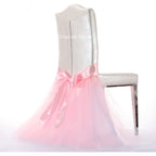 Originals Group Tulle Chair Tutu Skirt with Sash Bow Chair Covers for Wedding, Party Supplies Decor - Originalsgroup