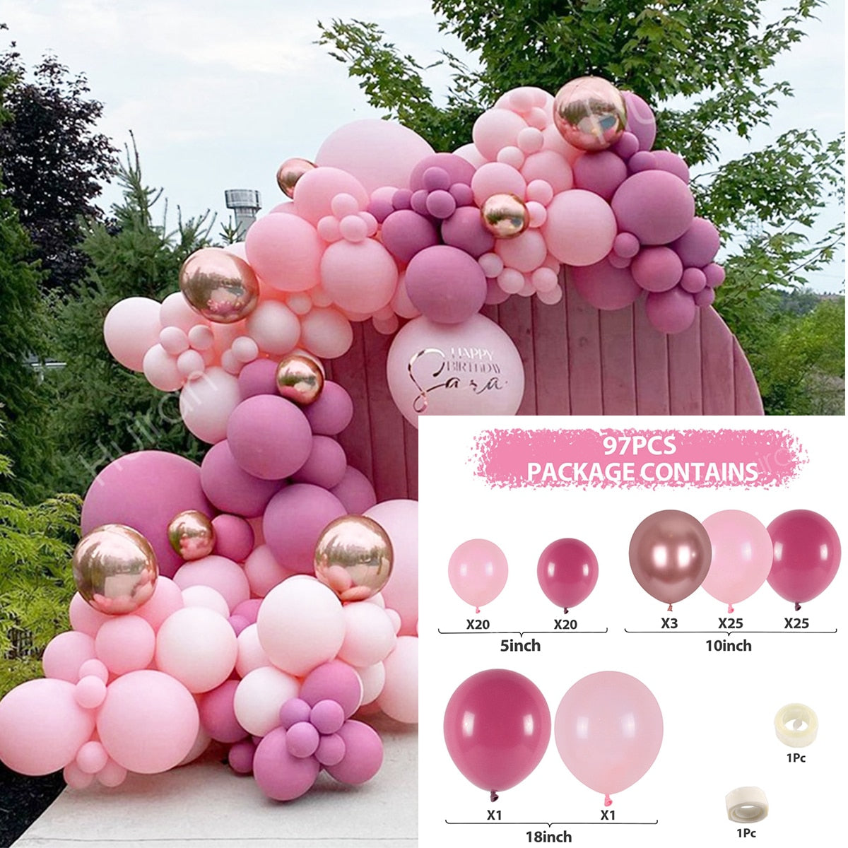 Macaron Balloons Garland Latex Ballons Arch Happy Birthday Party Decor Kids Adult Wedding Baloon Chain Baby Shower Balloon - Originalsgroup