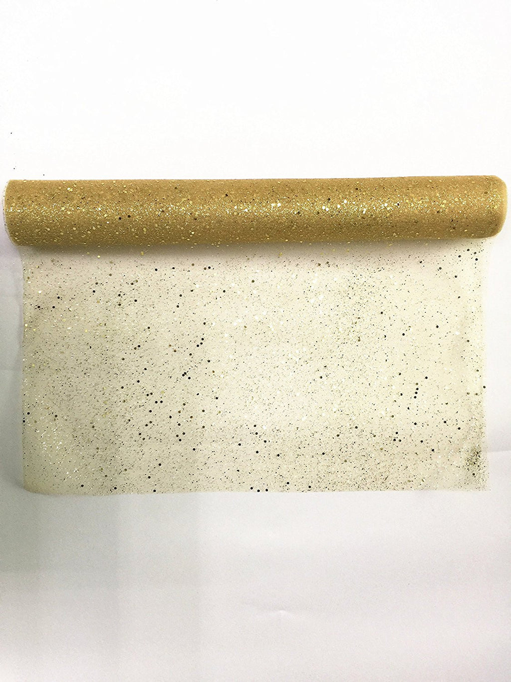Colored Champagne Gold Coral Pink Sparkling Tulle Roll 19" X 5yd - Fabric by Originals Group (Gold) - Originalsgroup