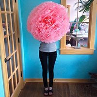 Giant Tissue Paper Pom Poms Lanterns Decorations Pink 19'' (Pack of 5) (Pink) - Originalsgroup