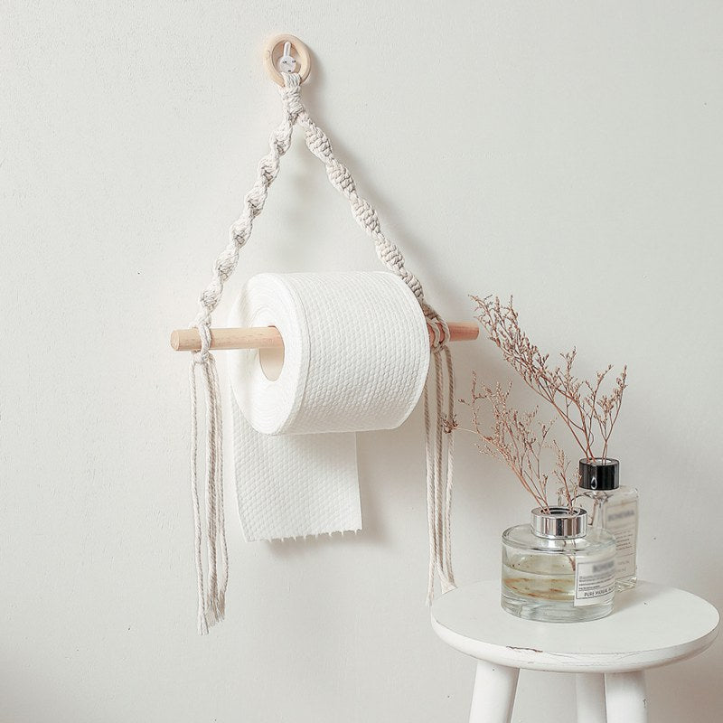 Toilet Paper Holder Tapestry Macrame Vintage Towel Hanging Rope Toilet Paper Holder Home Hotel Bathroom Decoration - Originalsgroup