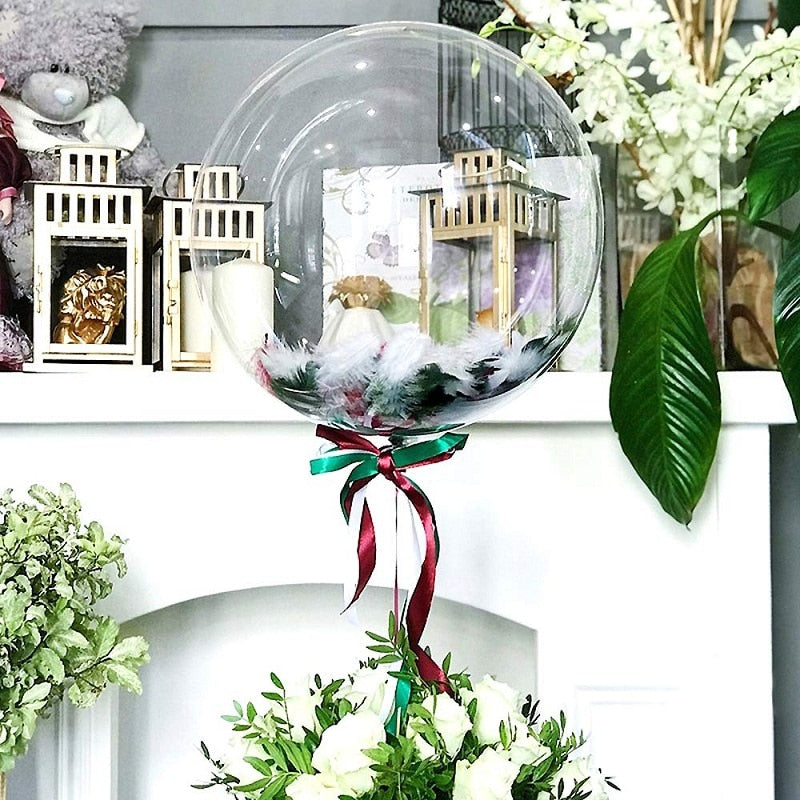 5pcs 18/20/24/36inch Luminous Transparent Bobo Bubble Ballons Christmas Wedding Birthday Party Decorations Clear Helium Balloons - Originalsgroup