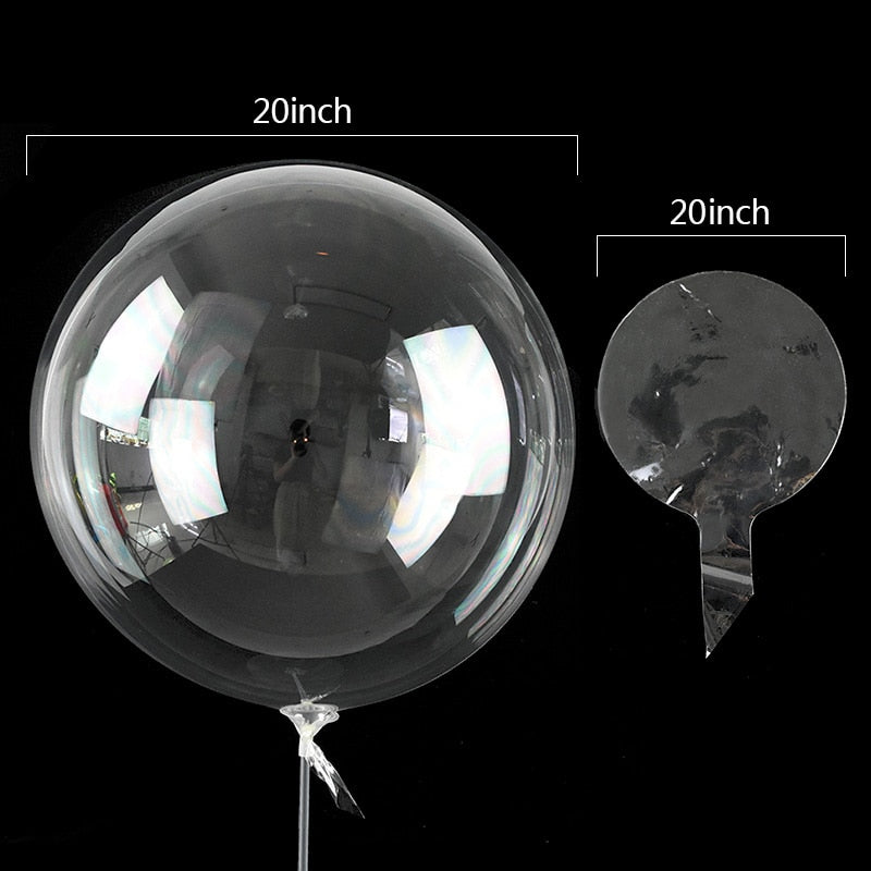 5pcs 18/20/24/36inch Luminous Transparent Bobo Bubble Ballons Christmas Wedding Birthday Party Decorations Clear Helium Balloons - Originalsgroup