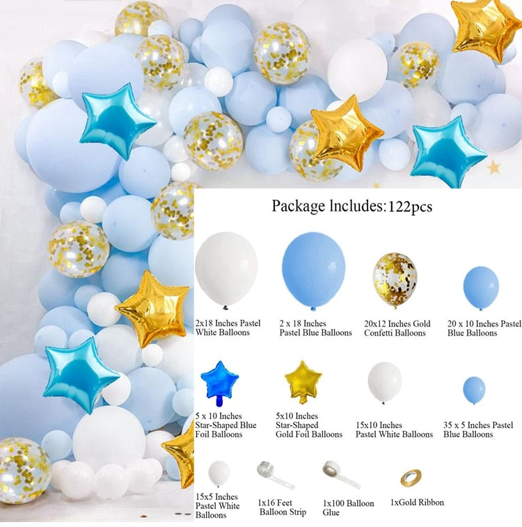 Blue Macaron Balloon Garland Arch Kit Birthday Party Decor Foil Latex Ballon Wedding Birthday Party Baby Shower Kids Baloon - Originalsgroup