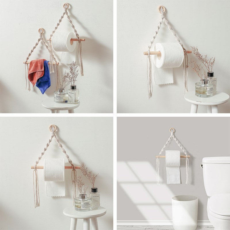 Toilet Paper Holder Tapestry Macrame Vintage Towel Hanging Rope Toilet Paper Holder Home Hotel Bathroom Decoration - Originalsgroup
