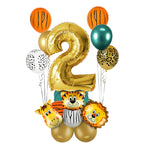 18Pcs Jungle Animal Balloons Set Chrome Metallic Latex Balloon 32inch Gold Number Globos Kids Birthday Party Baby Shower Decor - Originalsgroup