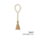 DIY Wooden Home Decoration Handmade Garland With Jute Rustic Tassel Wood Bead Garlands For Rattan Macrame Wall Hanging Boho Gift - Originalsgroup