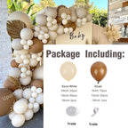 1 Set Khaki Sand White Balloons Arch Garland Kit Retro Coffee Brown White Sand Balloons Birthday Party Decorations Baby Shower - Originalsgroup