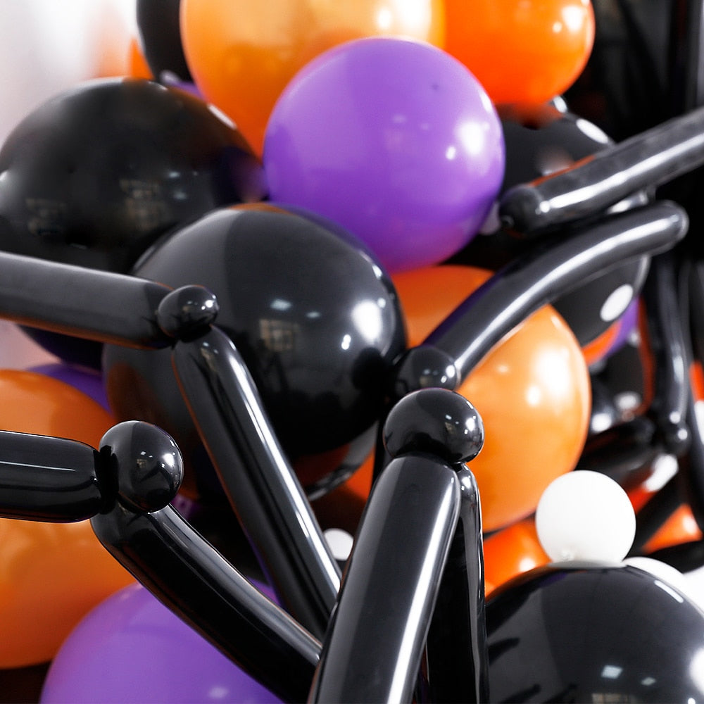 142pcs Halloween Balloon Garland Arch kit with Halloween Black Orange Gray Balloons Spider Balloons for Halloween Party Decor - Originalsgroup
