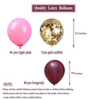 102pcs Pink Burgundy Balloon Arch Garland Kit Golden Confetti Balloons Wedding Hawaiian Party Birthday Ballons Globos Decoration - Originalsgroup