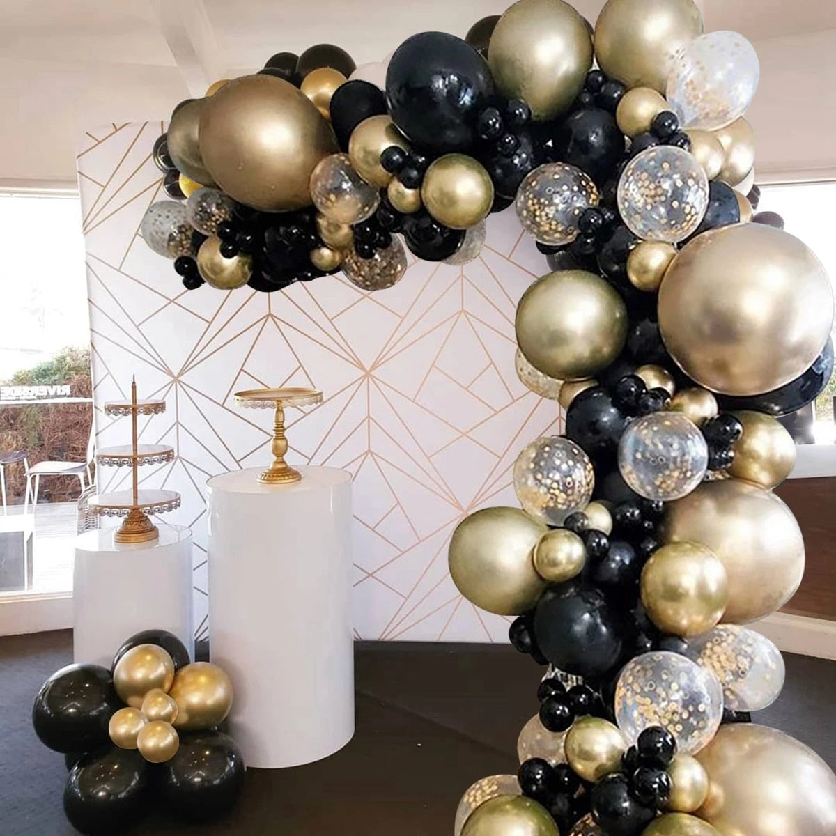 Black Gold Balloon Garland Arch Kit Confetti Latex Balloon 30th 40th 50th Birthday Party Balloons Decorations Adults Baby Shower - Originalsgroup