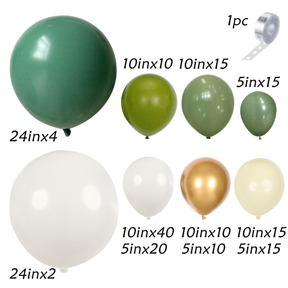 1set Retro Green Balloon Garland Arch Kit Avocado Green Balloon Wedding Birthday Party Decorations Baby Shower Kids Decoration - Originalsgroup