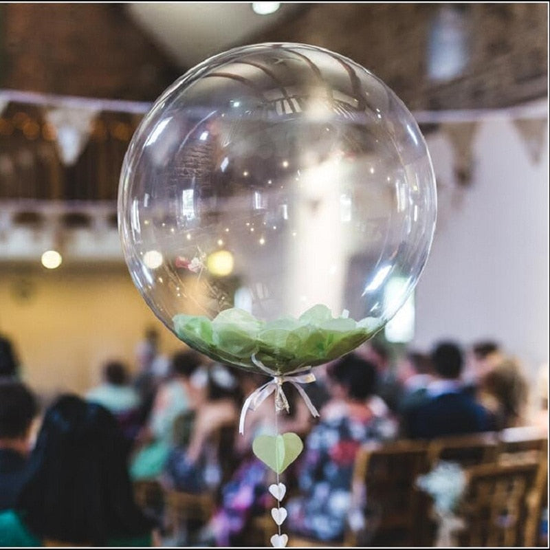 5pcs 18/20/24/36inch Luminous Transparent Bobo Bubble Ballons Christmas Wedding Birthday Party Decorations Clear Helium Balloons - Originalsgroup