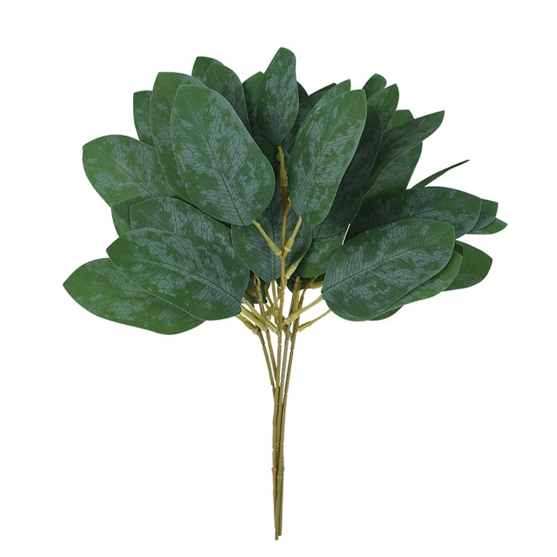 5pcs Artificial Plants Green Eucalyptus Leaves DIY Bridal Bouquet Fake Flowers For Home Garden Party Wedding Flower Decorations - Originalsgroup