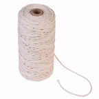1-3mm 100% Natural Cotton Macrame Cord Twisted Diameter Length For DIY Home Textile Craft Macrame Artisan String 100m/200m/400m - Originalsgroup