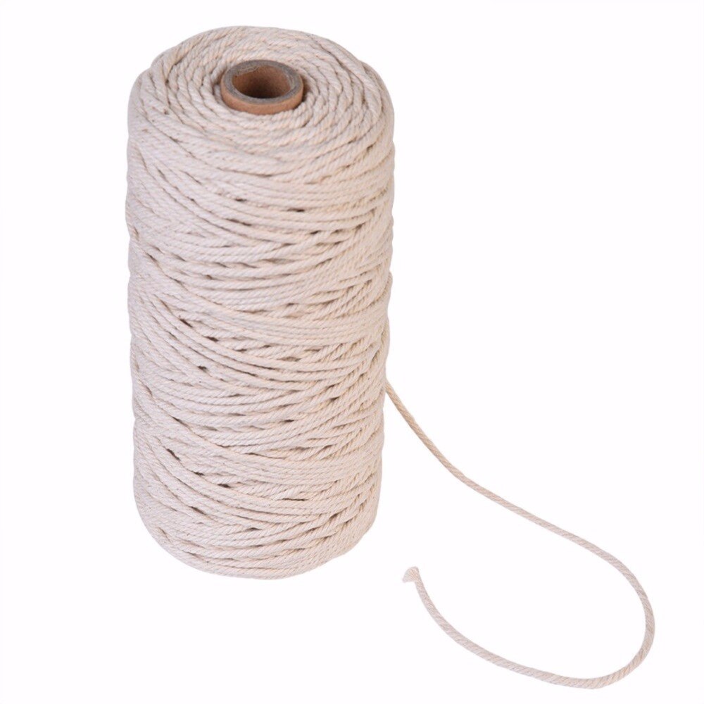 1-3mm 100% Natural Cotton Macrame Cord Twisted Diameter Length For DIY Home Textile Craft Macrame Artisan String 100m/200m/400m - Originalsgroup