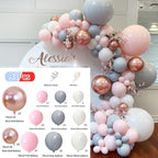 Balloons Arch Set Pink White Gold And Confetti Balloon Garland Wedding Baby Baptism Shower Birthday Party Balloon Decoration - Originalsgroup
