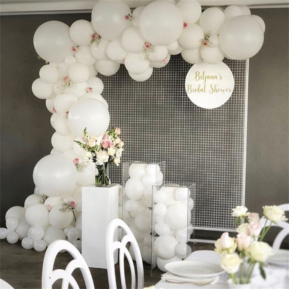 98pcs White Latex Balloons Garland Arch Kit Wedding DIY Blanc Ballon Bridal Shower Baby Birthday Party Decorations Globos - Originalsgroup