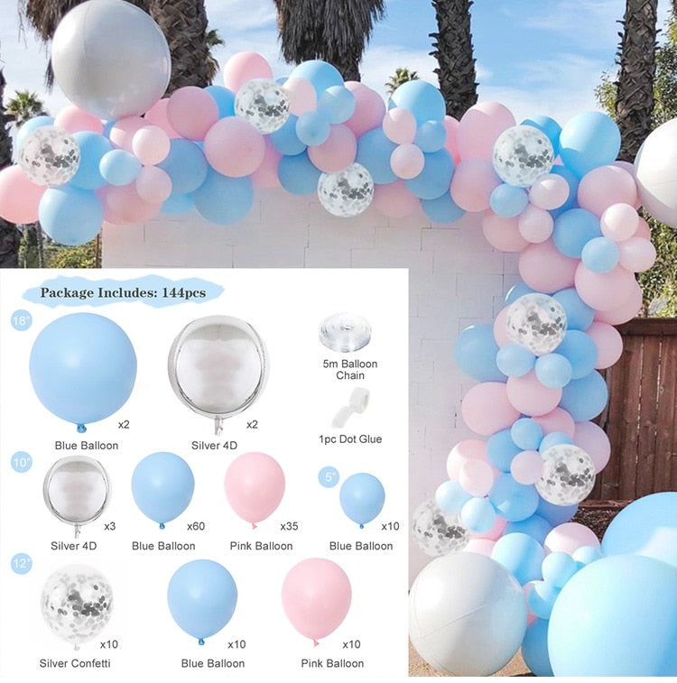 Blue Macaron Balloon Garland Arch Kit Birthday Party Decor Foil Latex Ballon Wedding Birthday Party Baby Shower Kids Baloon - Originalsgroup