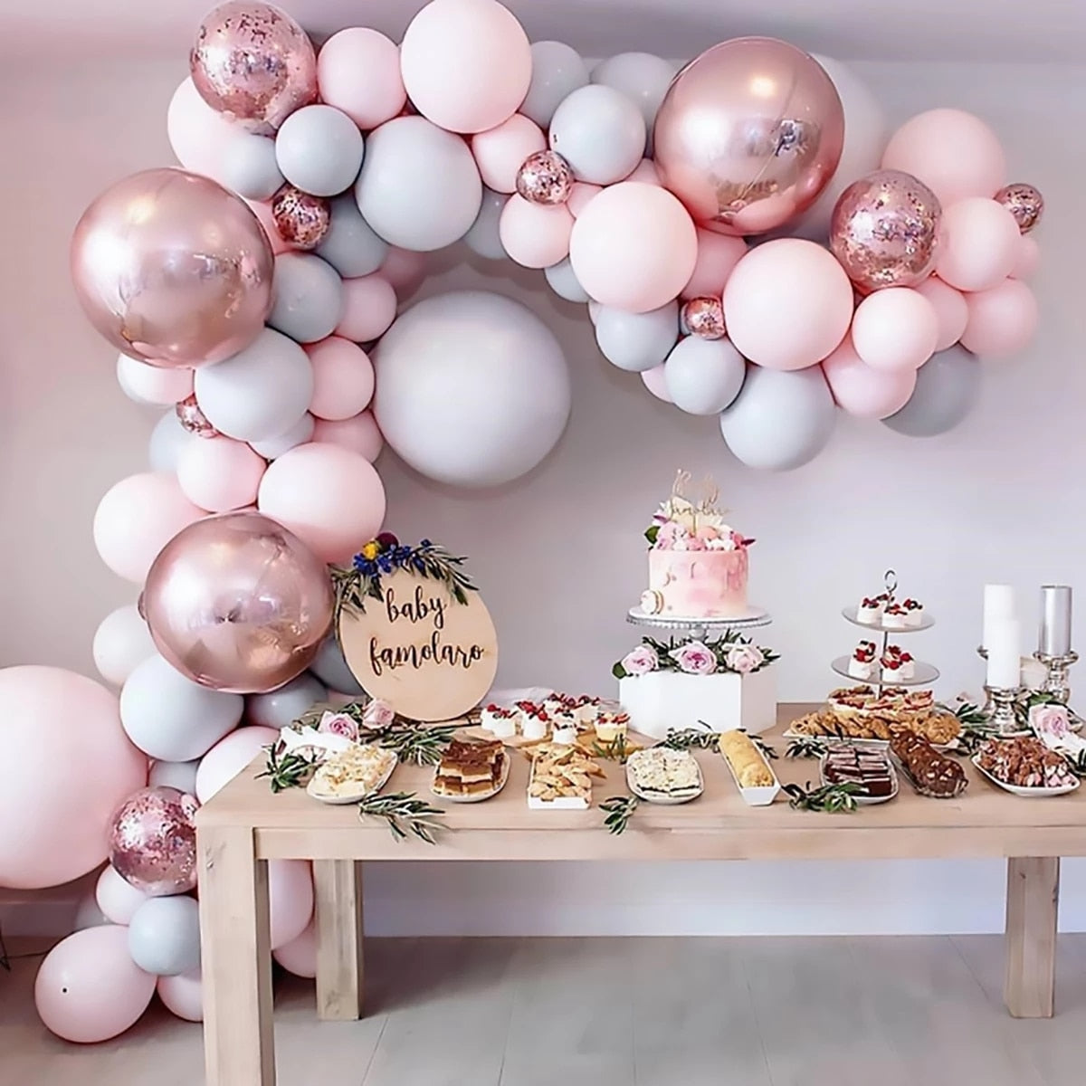 Macaron Pink Balloon Garland Arch Kit Wedding Birthday Party Decoration Kids Globos Rose Gold Confetti Latex Ballon Baby Shower - Originalsgroup