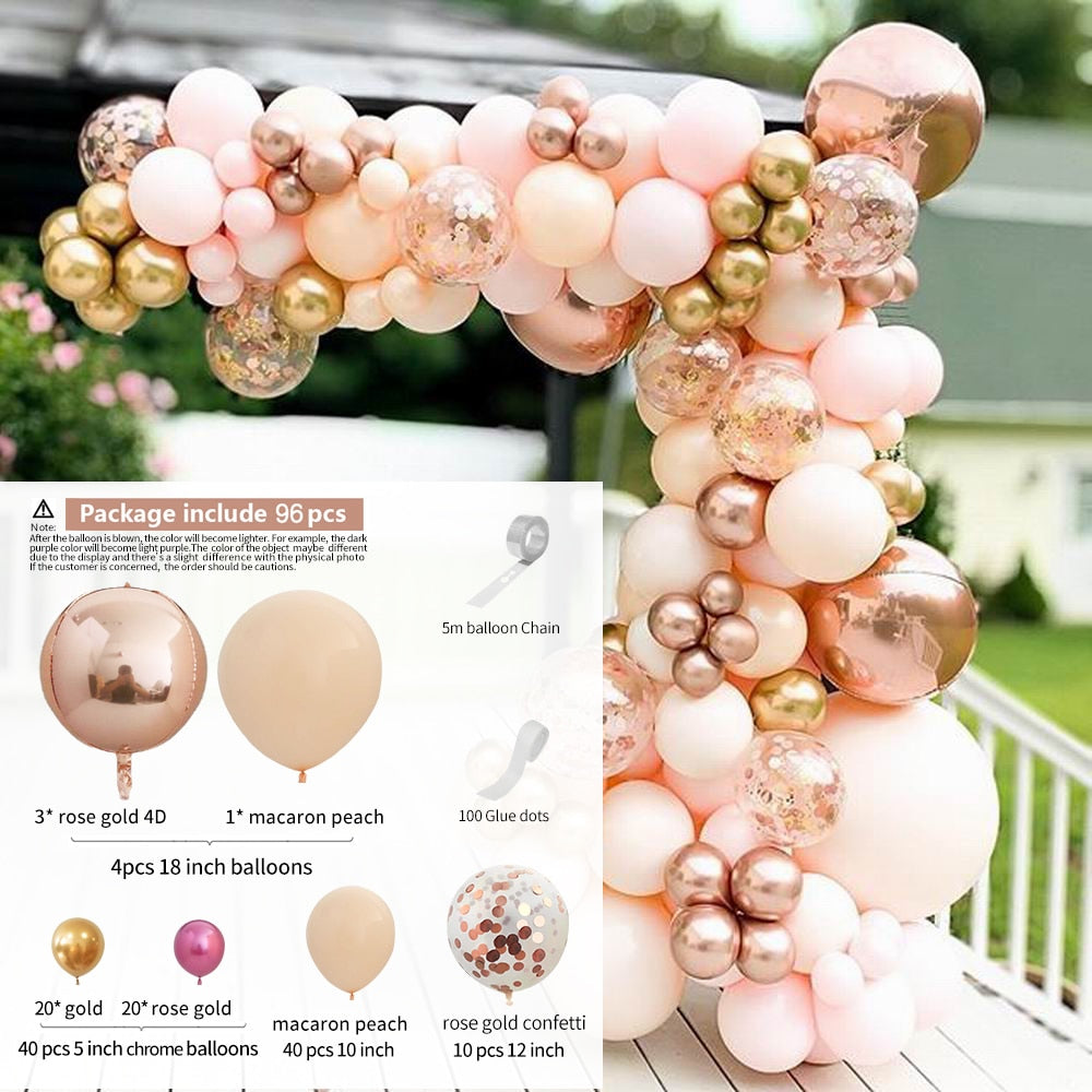 Morandi Color Balloon Chain Set Birthday Party Wedding New Year Decoration Supplies Macaron Ballon Combination - Originalsgroup