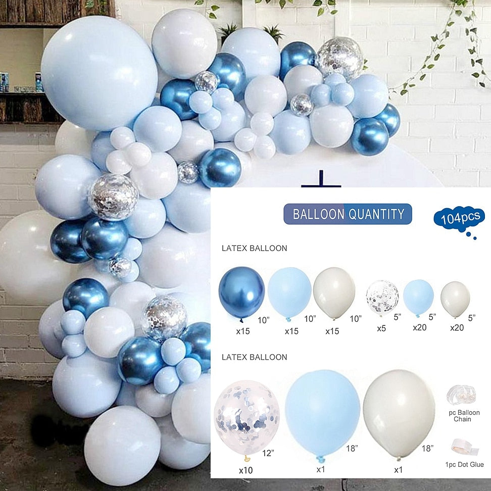 Blue Macaron Balloon Garland Arch Kit Birthday Party Decor Foil Latex Ballon Wedding Birthday Party Baby Shower Kids Baloon - Originalsgroup