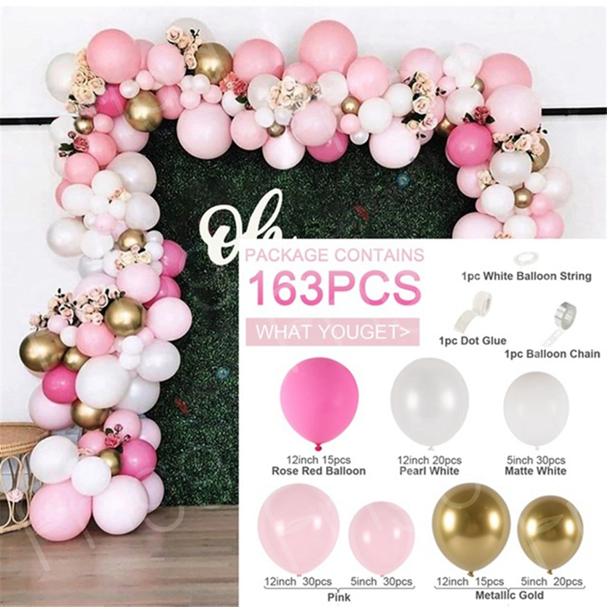 Macaron Pink Balloon Garland Arch Kit Wedding Birthday Party Decoration Kids Globos Rose Gold Confetti Latex Ballon Baby Shower - Originalsgroup