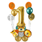 18Pcs Jungle Animal Balloons Set Chrome Metallic Latex Balloon 32inch Gold Number Globos Kids Birthday Party Baby Shower Decor - Originalsgroup