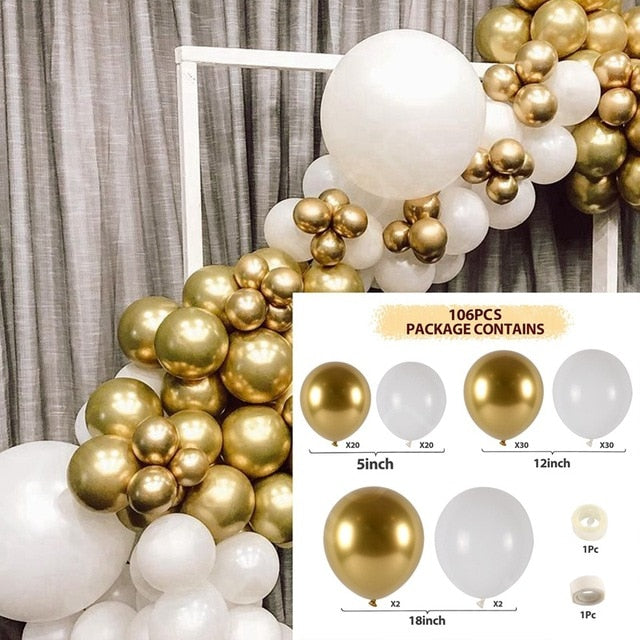 Black Gold Balloon Garland Arch Kit Confetti Latex Balloon 30th 40th 50th Birthday Party Balloons Decorations Adults Baby Shower - Originalsgroup