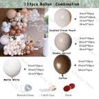Retro Coffee Matte White Balloons Garland Arch Kit Boho Wedding Decoration Gender Reveal Birthday Baby Shower Decor Accessory - Originalsgroup