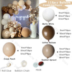 Retro Coffee Matte White Balloons Garland Arch Kit Boho Wedding Decoration Gender Reveal Birthday Baby Shower Decor Accessory - Originalsgroup