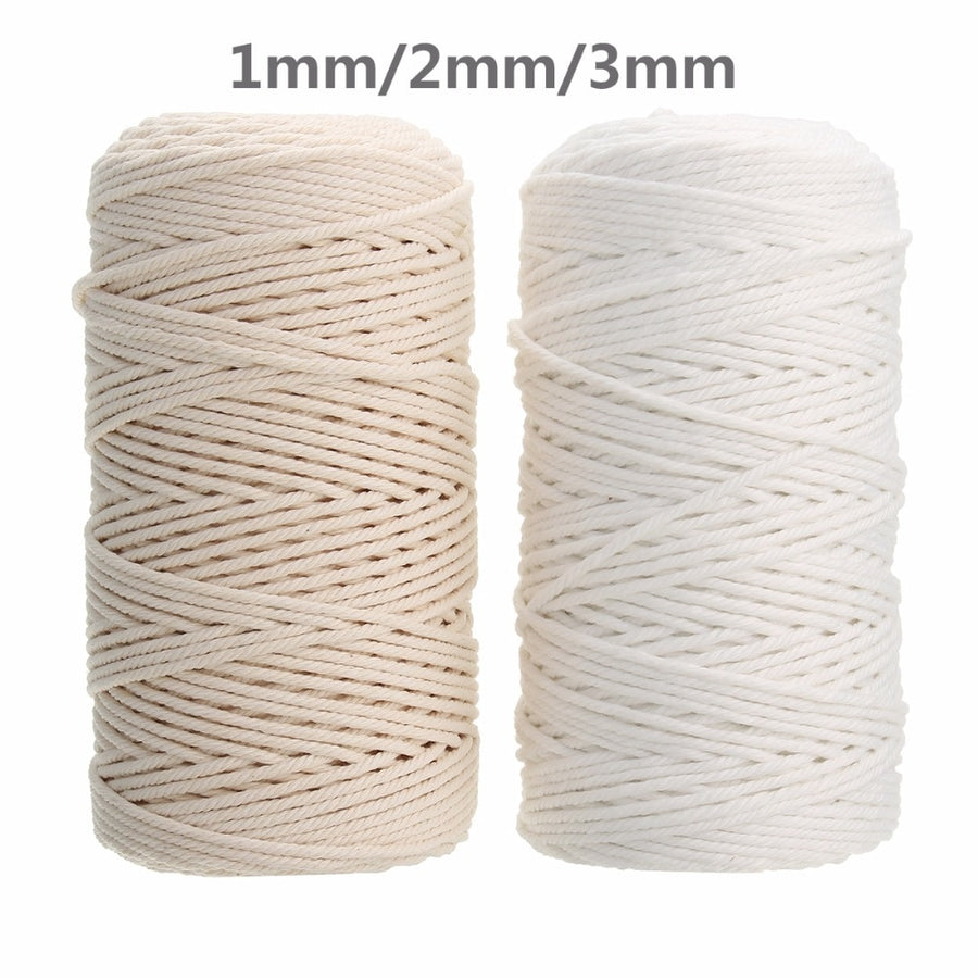 1-3mm 100% Natural Cotton Macrame Cord Twisted Diameter Length For DIY Home Textile Craft Macrame Artisan String 100m/200m/400m - Originalsgroup