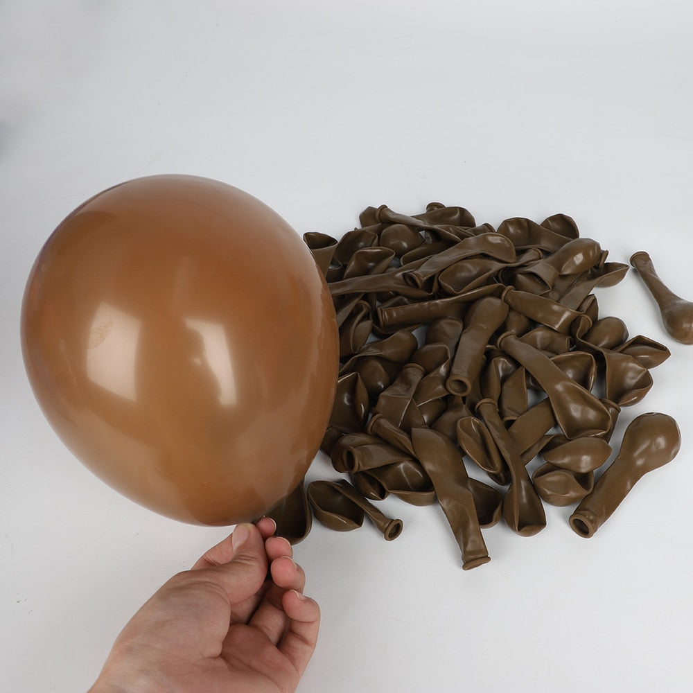 1 Set Khaki Sand White Balloons Arch Garland Kit Retro Coffee Brown White Sand Balloons Birthday Party Decorations Baby Shower - Originalsgroup