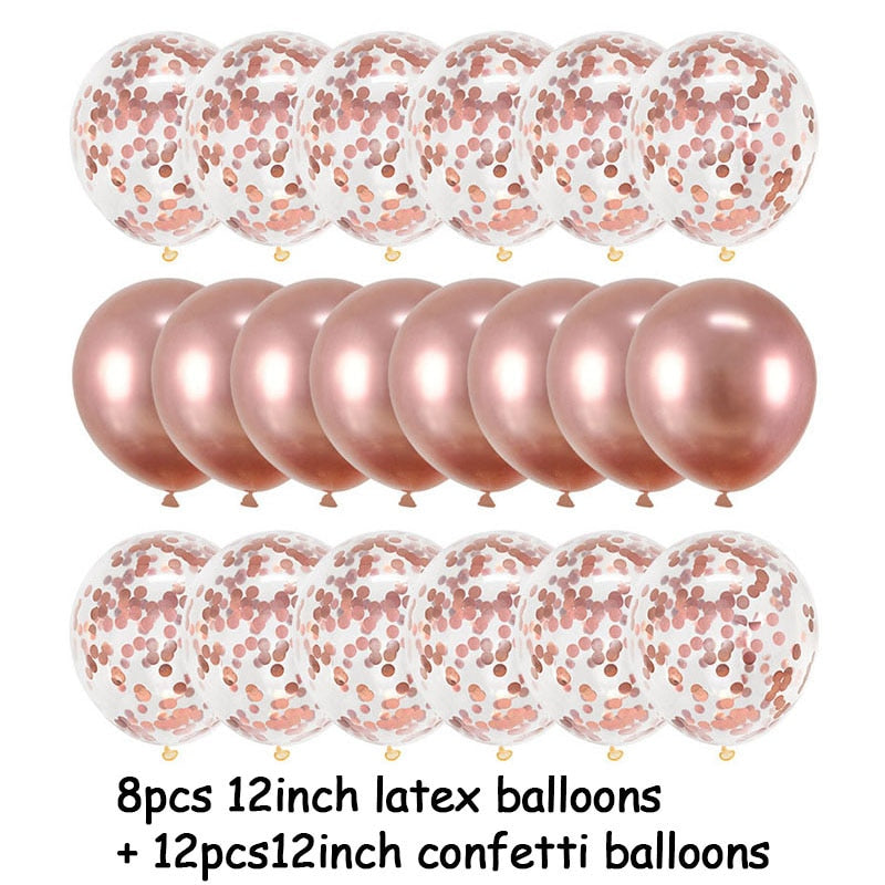 Rose Gold Wedding Birthday Party Balloons Happy Birthday Letter Foil Balloon Baby Shower Anniversary Event Party Decor Supplies - Originalsgroup